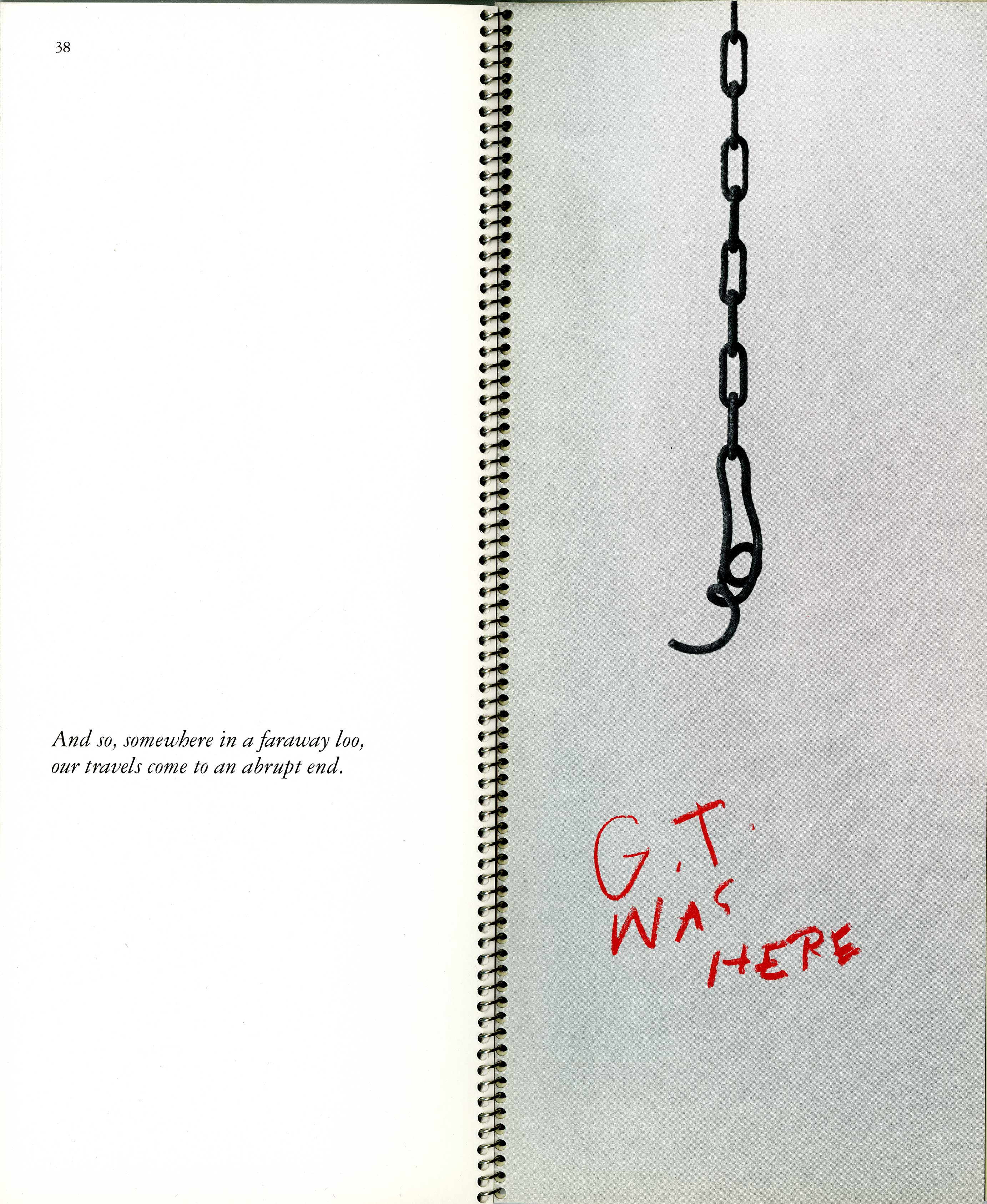hanging chain with text GT was here
